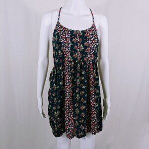 Abercrombie & Fitch Womens Size S Sundress Navy Blue w/Pink Floral
